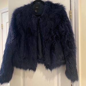 Blue fur jacket